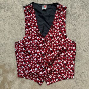 Vintage Mickey Mouse Vest 90s Disney All Over Print one size fits most USA